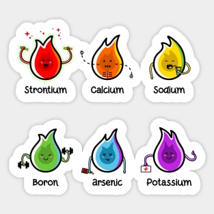 Flaming Elements Science Sticker